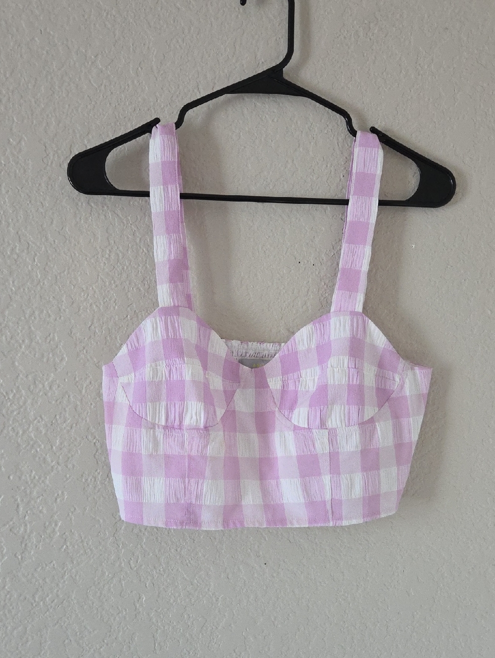 Pink Gingham Bustier Crop Top